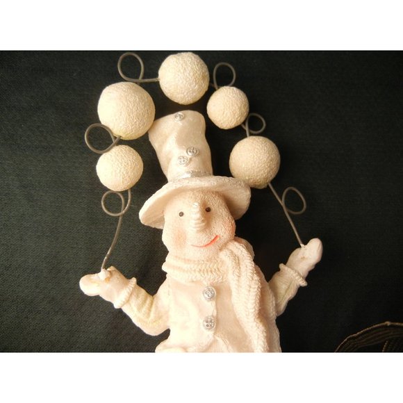 juggling snowman, white on white Holiday décor. standing mantel snowman - Picture 3 of 8